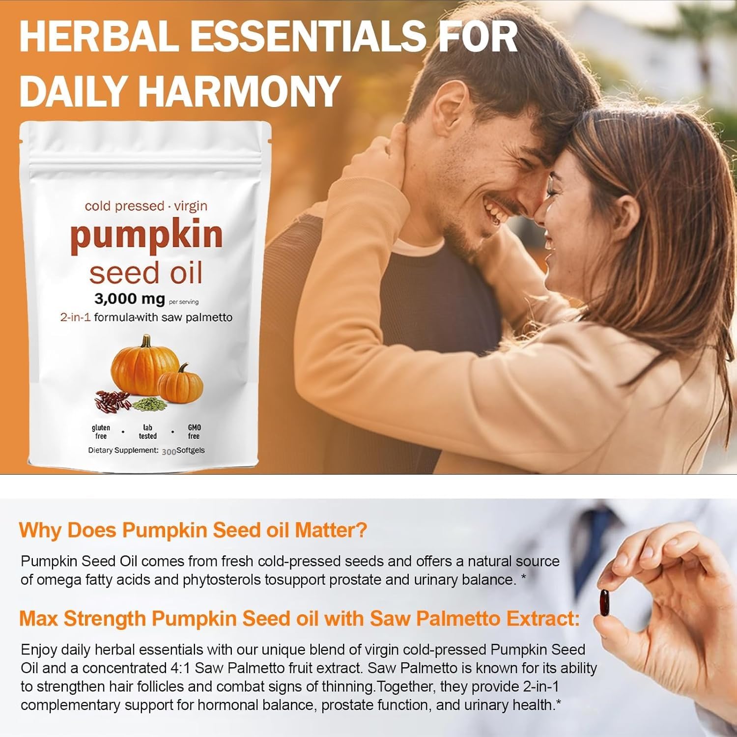 Non-GMO pumpkin seed oil label