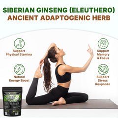 Non-GMO Siberian ginseng powder label and jar