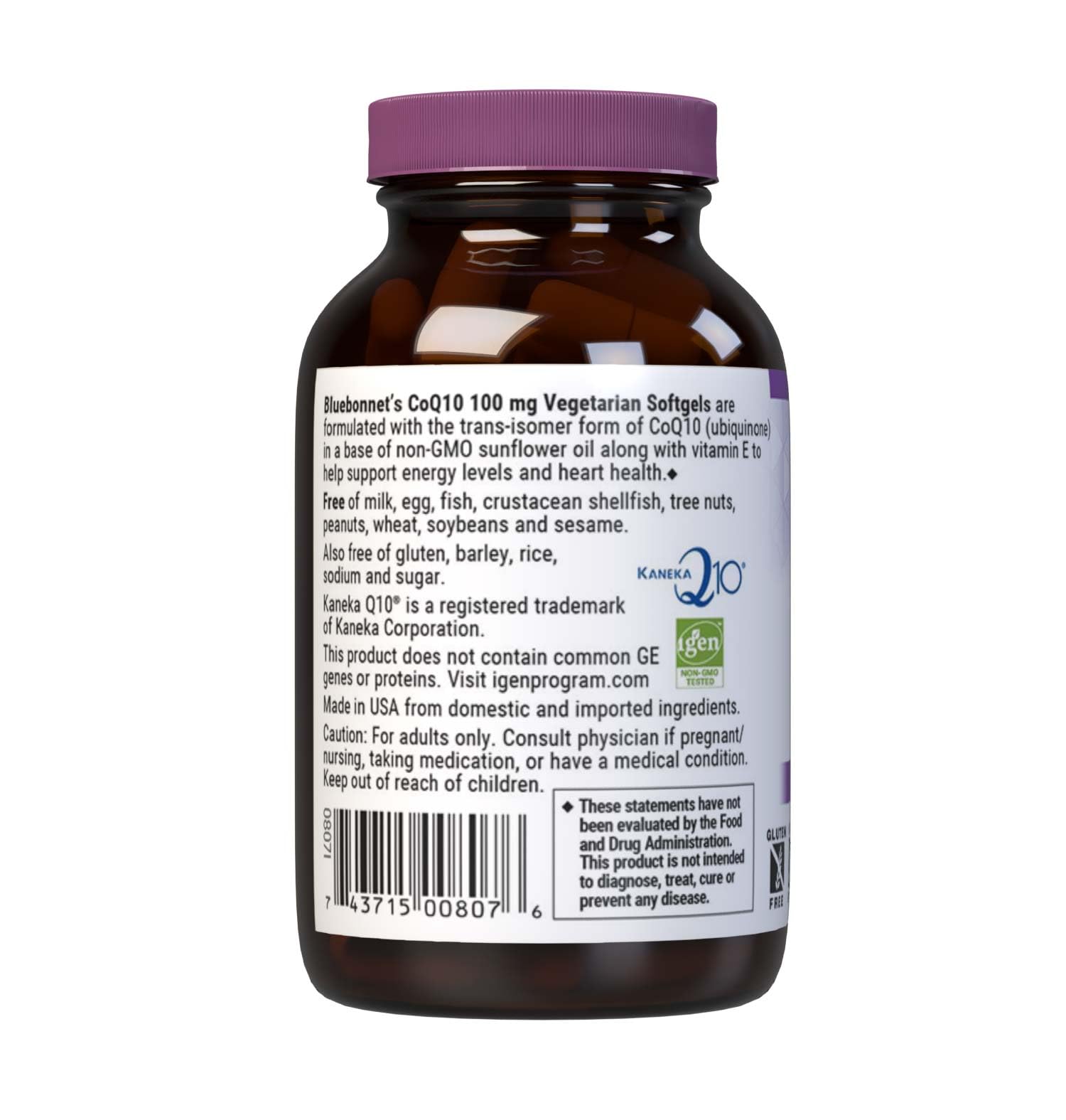 CoQ10 ingredients: ubiquinone in non-GMO sunflower oil with vitamin E