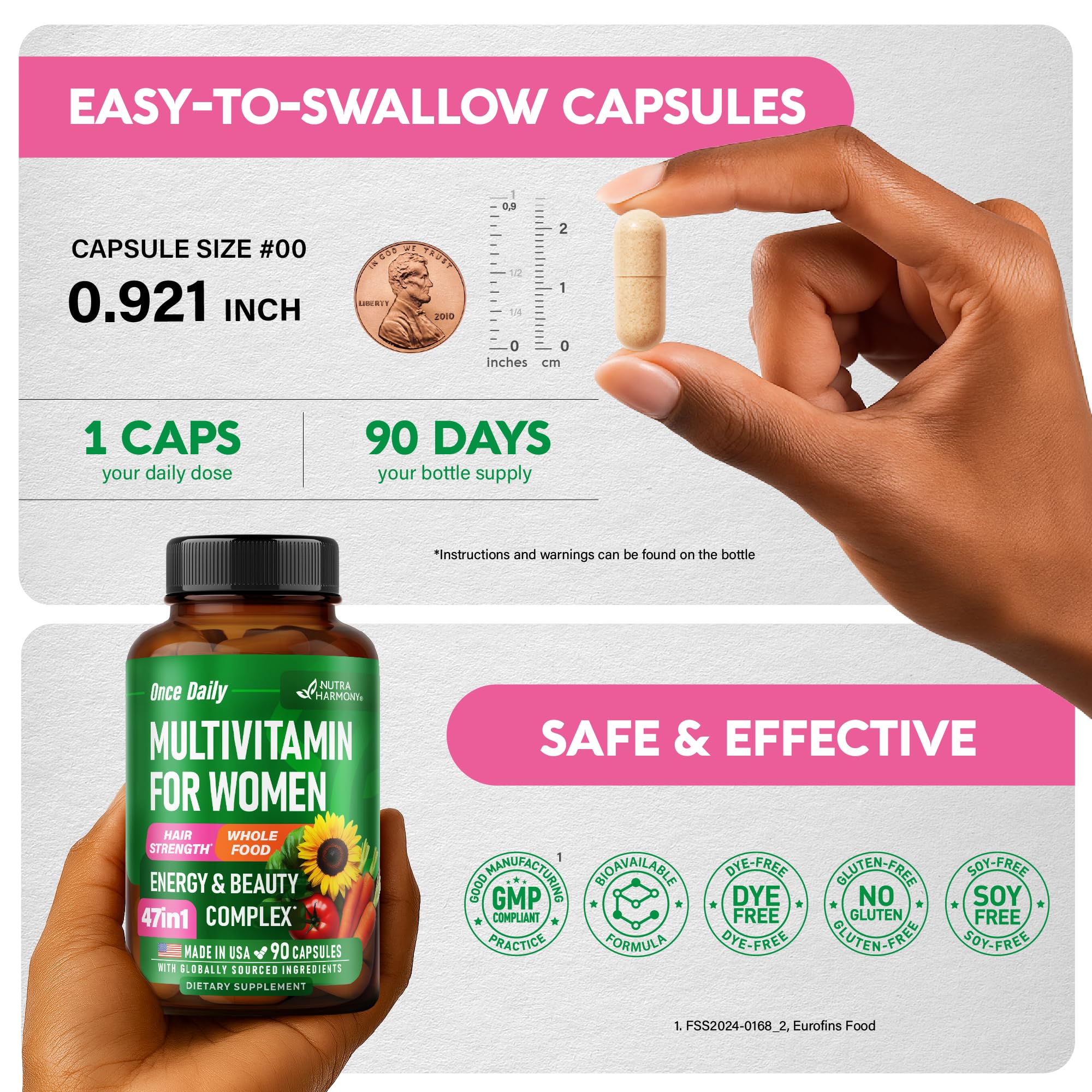 Non-GMO USA-made multivitamin packaging