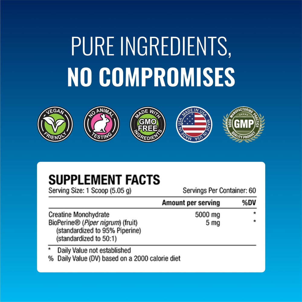 Non-GMO vegan creatine powder container