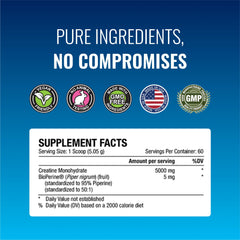 Non-GMO vegan creatine powder container