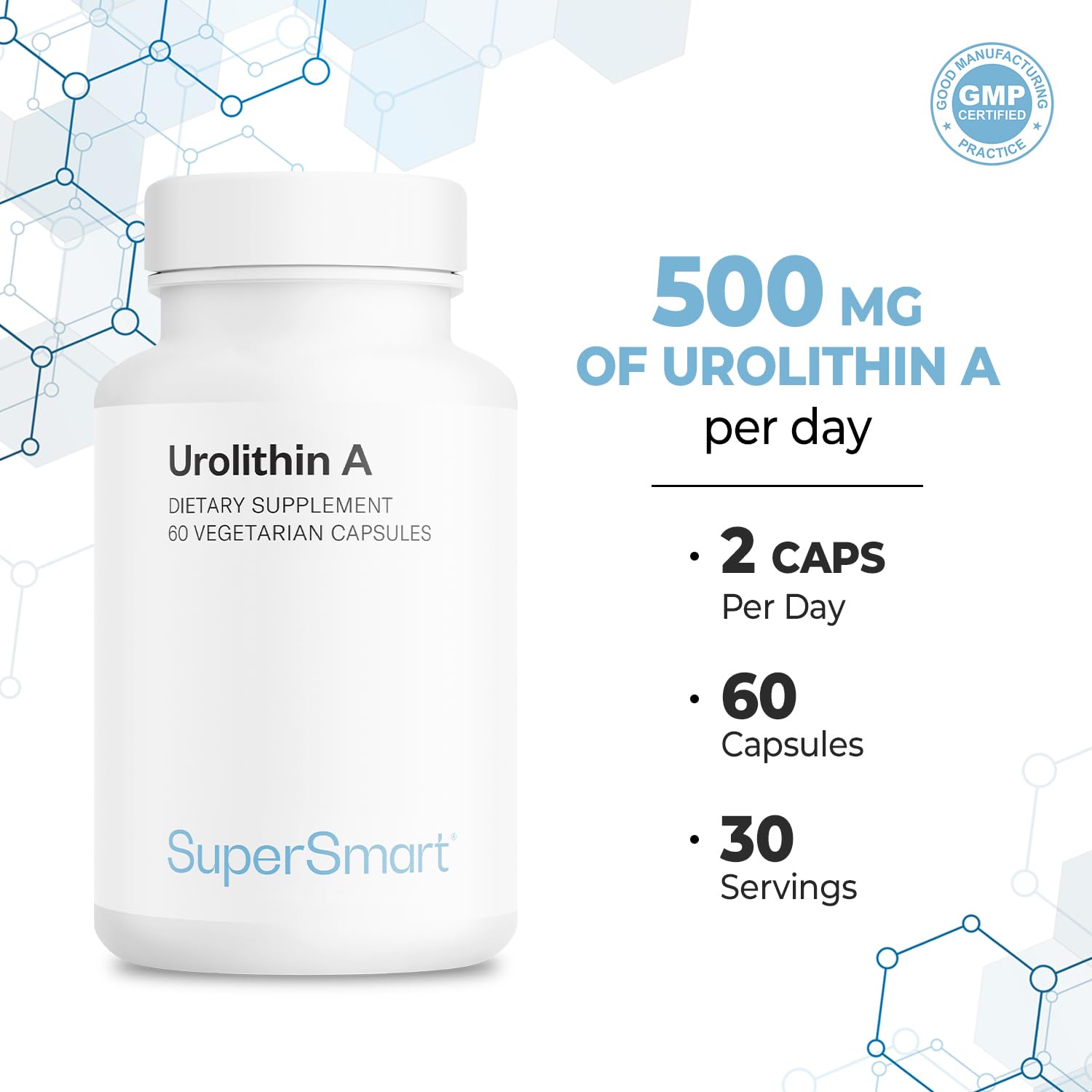 Non-GMO, vegan and gluten-free dietary supplement label