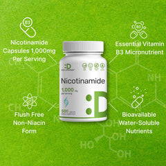 Non-GMO Vitamin B3 label on bottle