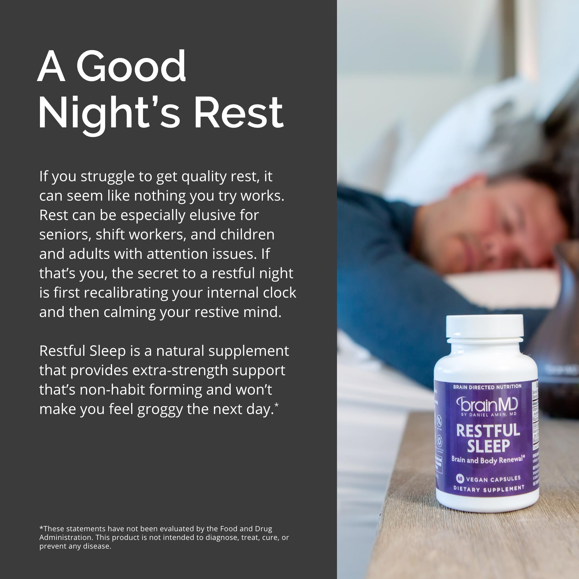Non-habit forming sleep supplement packaging