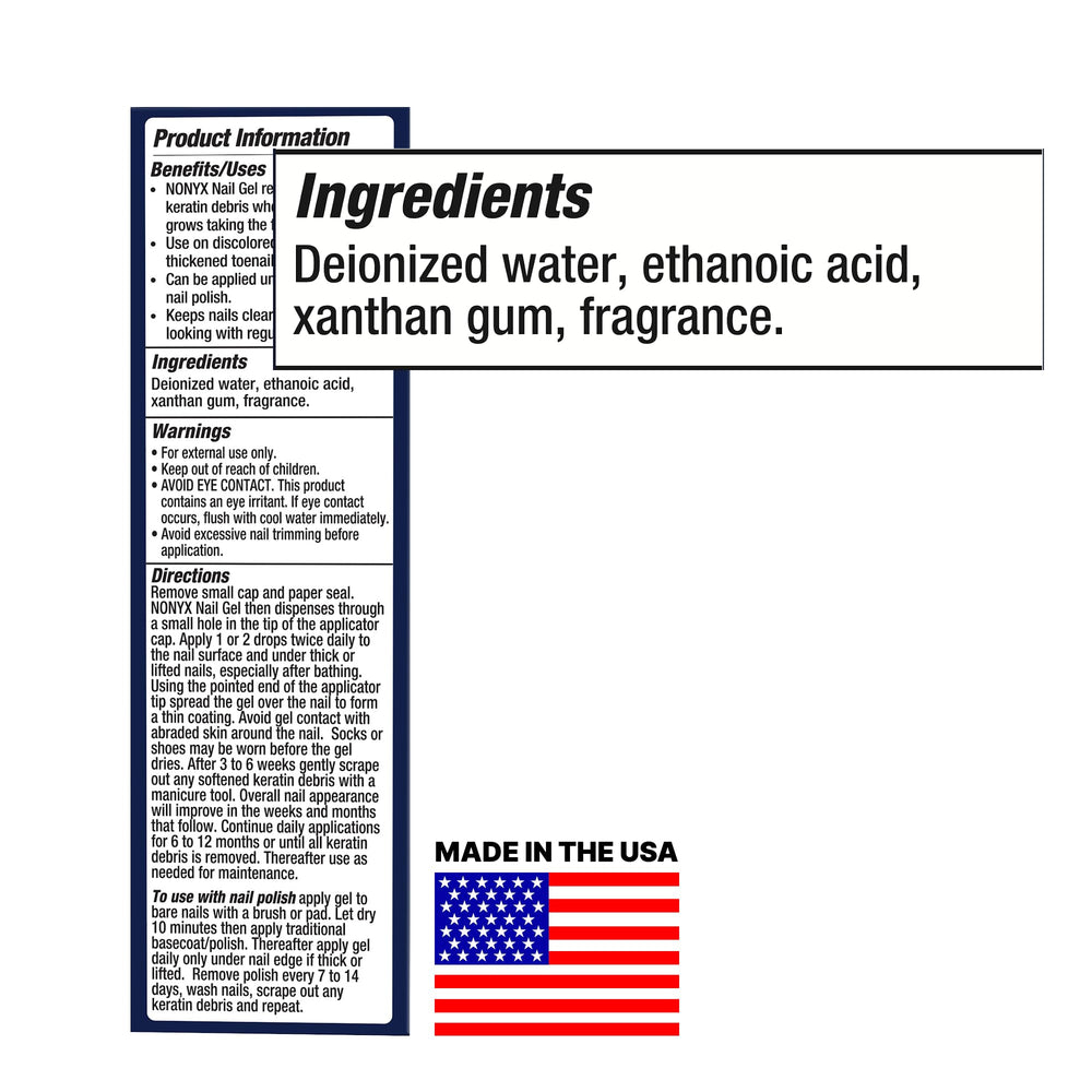 NONYX Fungal Nail Clarifying Gel vegan and paraben-free formula supports clean ingredients.