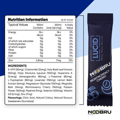 Packaging of Noobru Lucid Nootropic Sleep Powder Drink