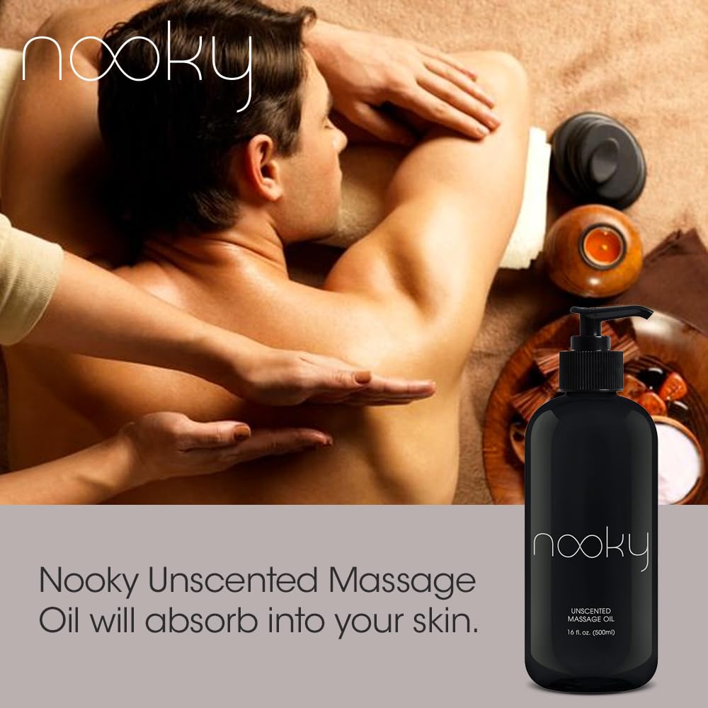 Silky massage oil being spread on skin
