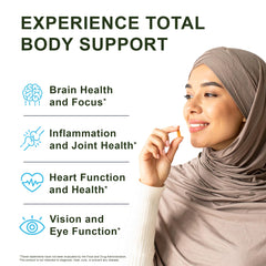 Noor Vitamins EPA and DHA softgels close-up illustrating omega-3 content.