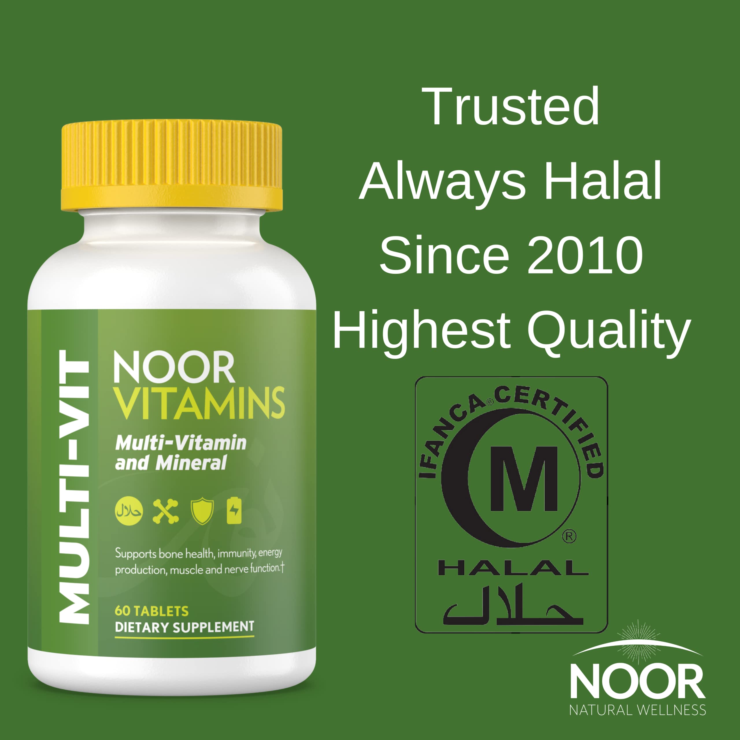 Ingredient highlights including vitamins A, C, E, B12, B6, iron and zinc