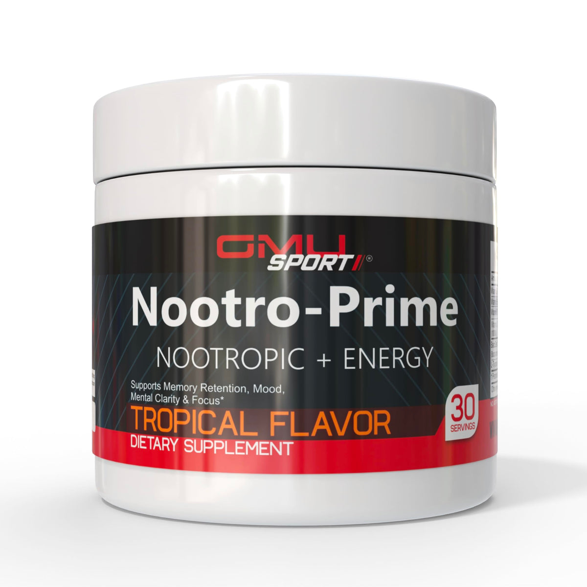 Nootro-Prime Brain Boost bottle with tropical flavor label