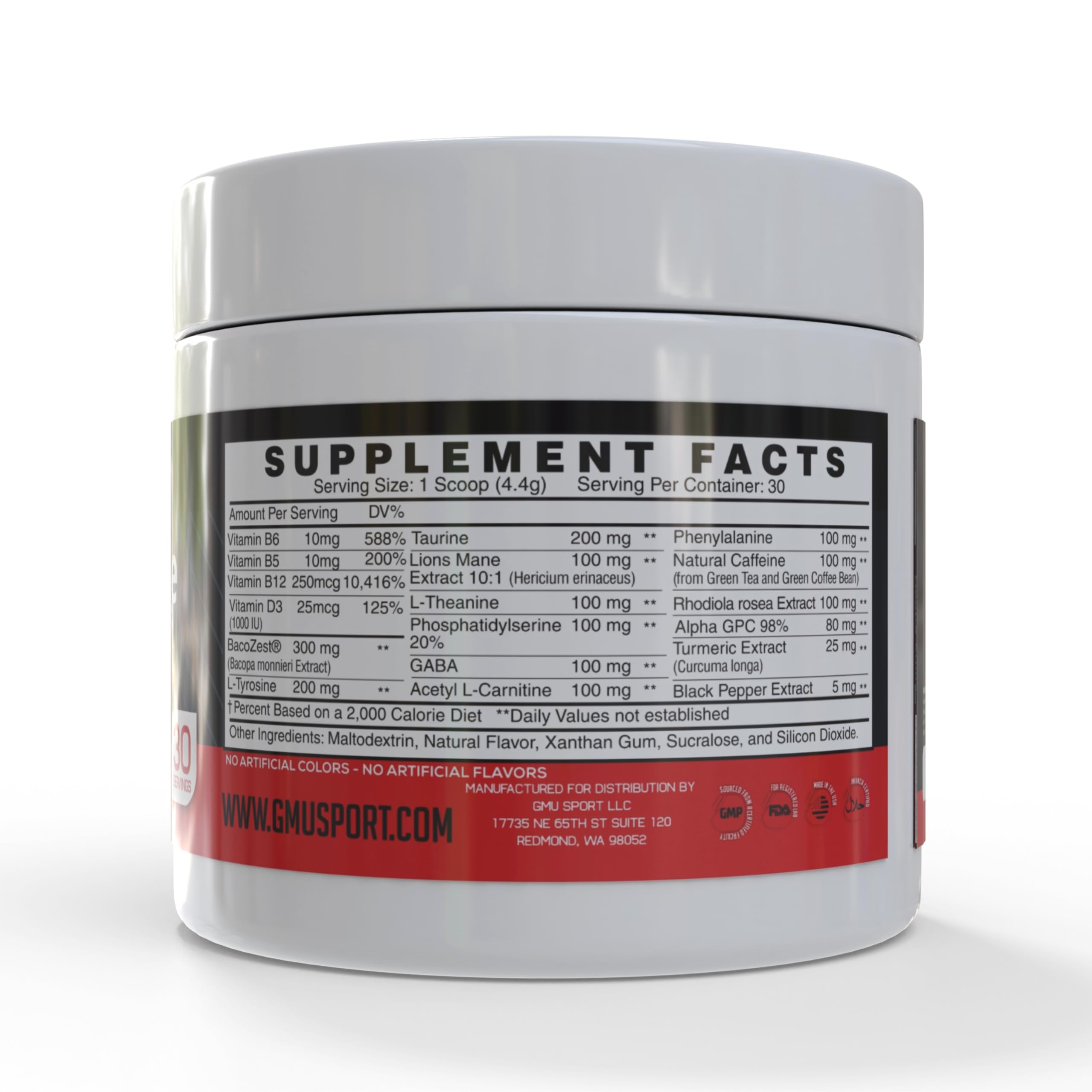 Close-up of Alpha GPC supplement powder with focus imagery