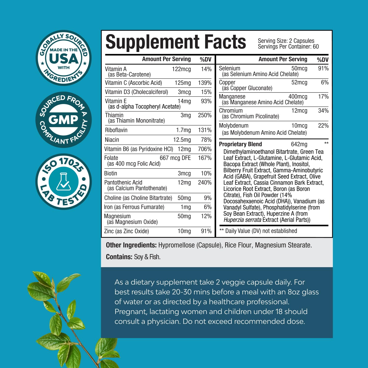 Product packshot of Nootropic Brain Supplement 120ct