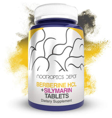 Bottle of Nootropics Depot Berberine HCL + Silymarin capsules — 60 count
