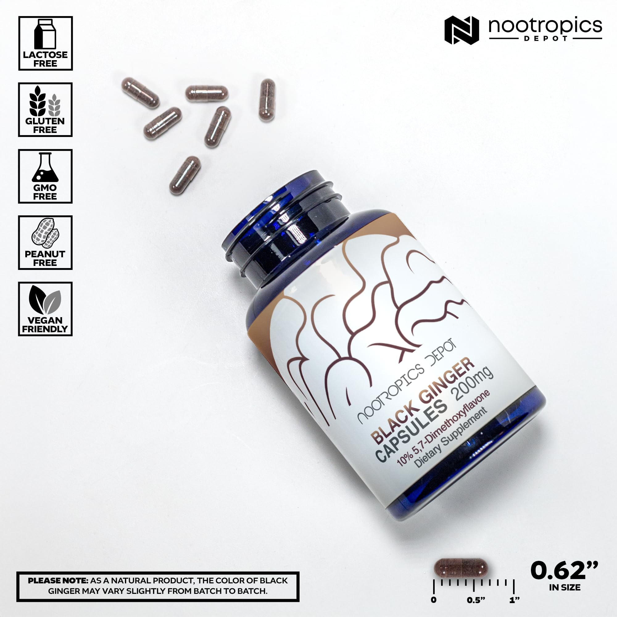 Capsules and bottle highlighting high-potency 10% 5,7-Dimethoxyflavone
