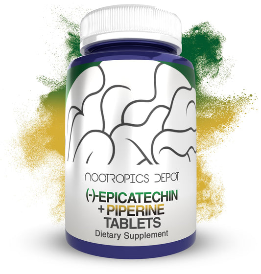 Front view of Nootropics Depot Epicatechin Tablets 200mg with Piperine
