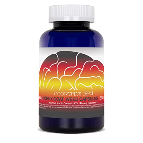 Close-up of a single 200mg Horny Goat Weed capsule