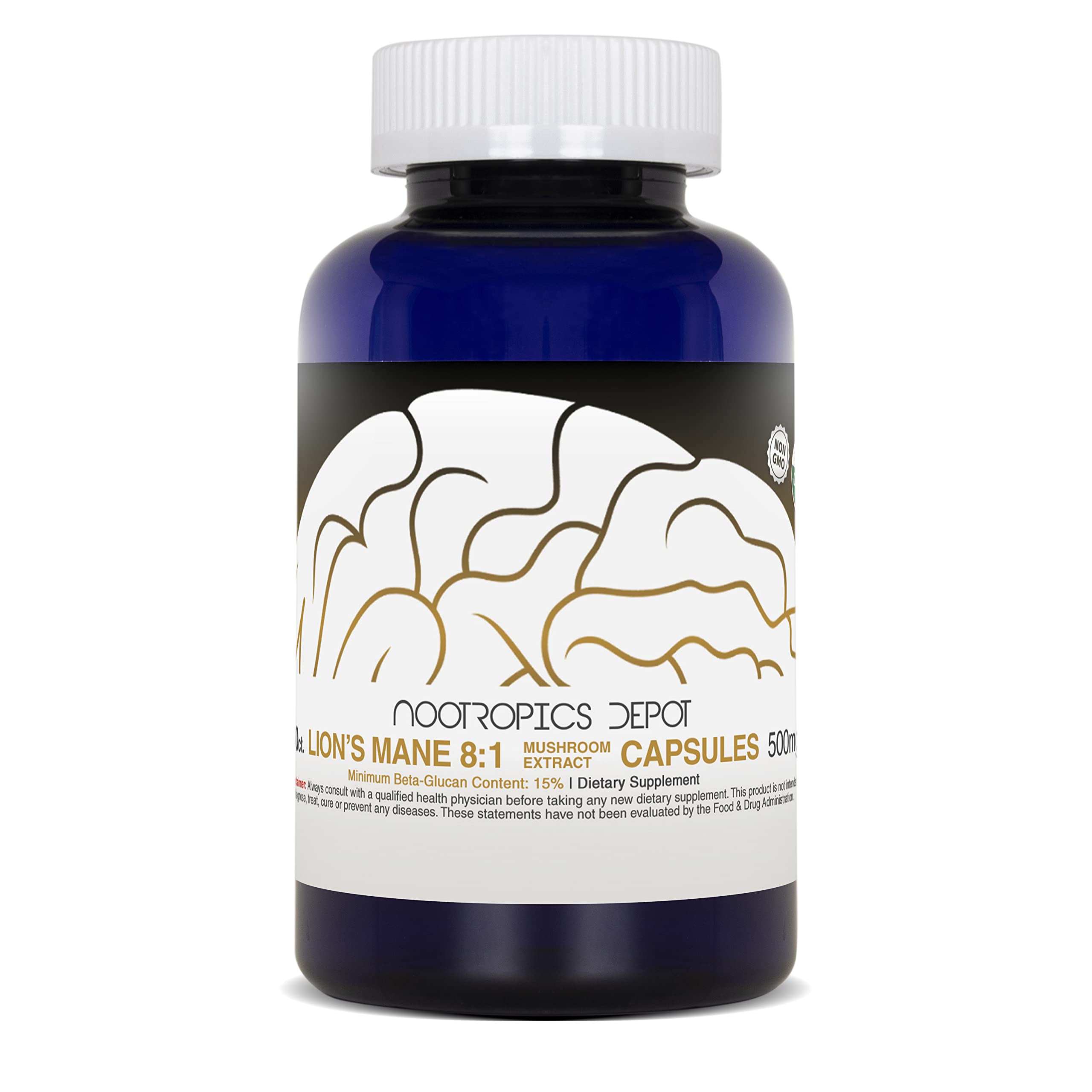 Supplement facts or ingredient panel for Lion's Mane capsules