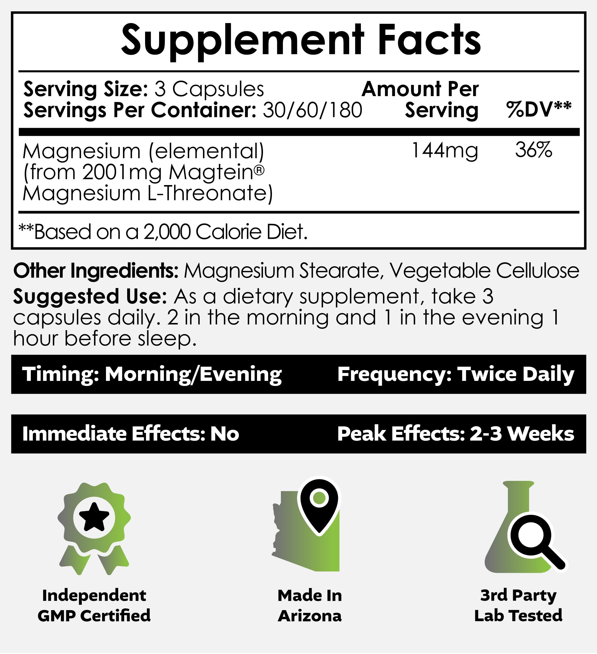 Nootropics Depot Magtein capsules closeup highlighting easy-to-swallow capsules