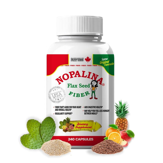 Jar of Nopalina Flax Seed Capsules, 240-count
