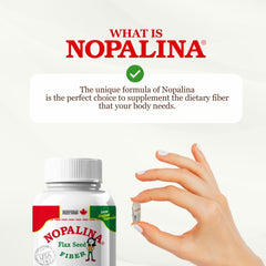 Nutrition facts panel for Nopalina Flax Seed Capsules