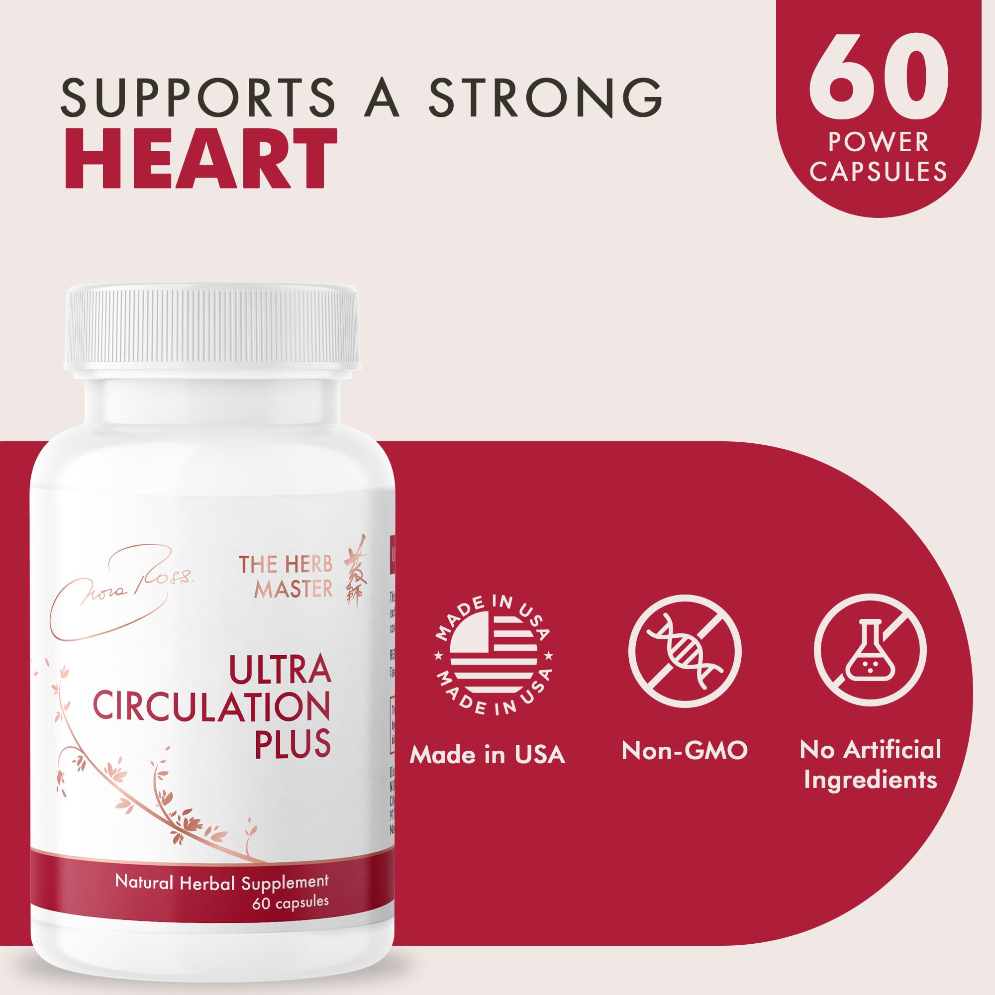 Front view of Nora Ross Ultra Circulation Supplements bottle