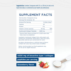 Close-up of strawberry-flavored marine collagen powder