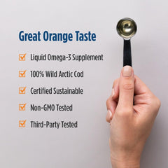 Packaging of Nordic Naturals Arctic Cod Liver Oil Orange 8 oz