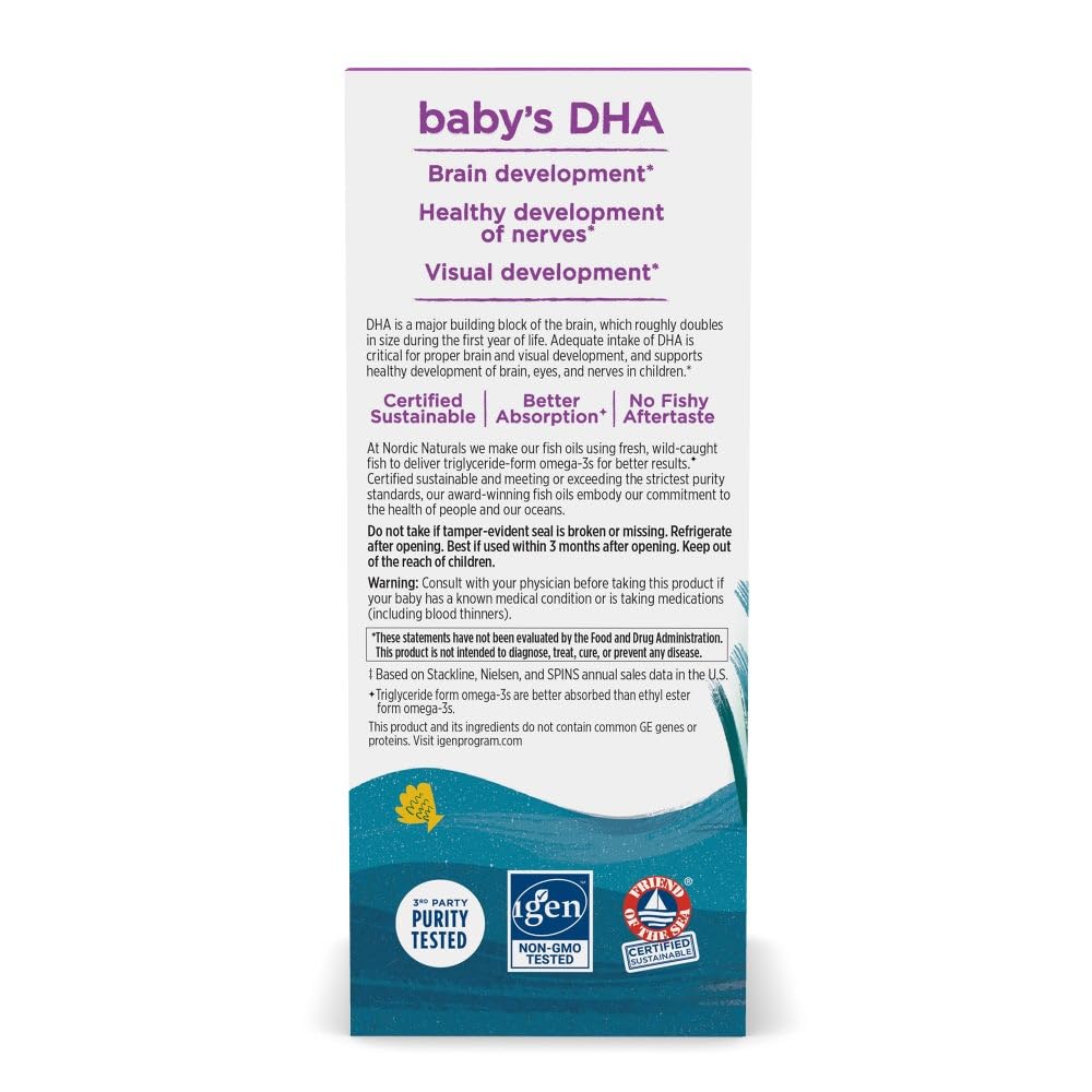 Per serving: 1050 mg Omega-3 DHA + 300 IU Vitamin D3