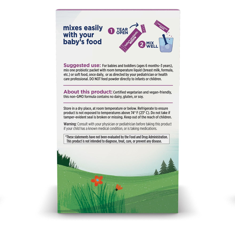 Supplement facts panel for the product