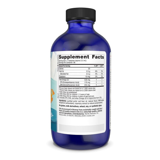 Close-up of Nordic Naturals Children's DHA Strawberry bottle label