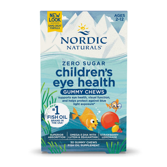 Nordic Naturals Children's Eye Health Gummies Strawberry Lemonade product on a white background