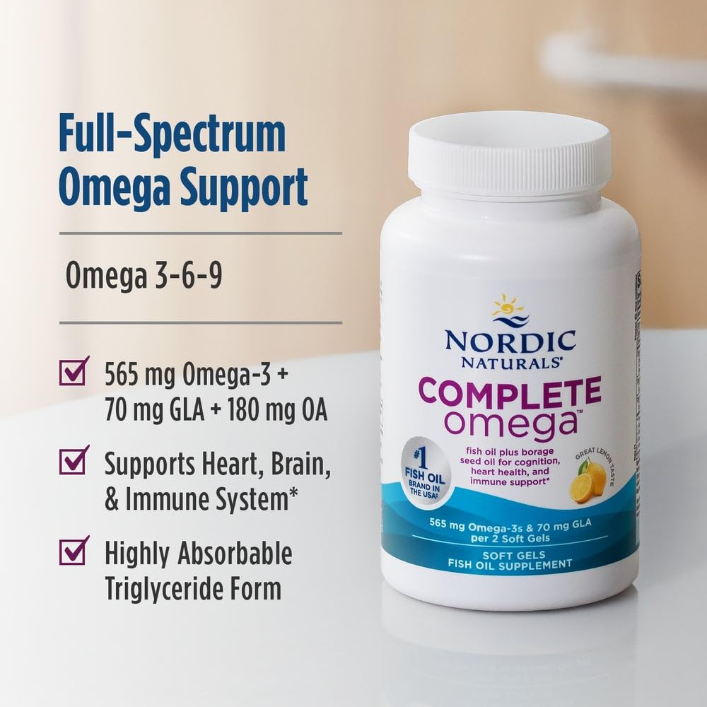 Nordic Naturals Complete Omega lemon packaging conveys sustainable sourcing