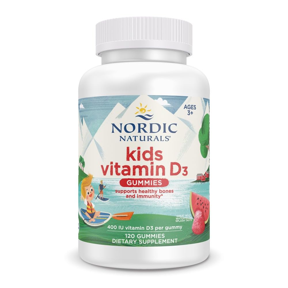 Nordic Naturals Vitamin D3 Gummies Kids Wild Watermelon Splash bottle label