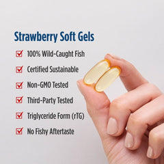 Nordic Naturals DHA Xtra strawberry taste sample hints strawberry flavor.