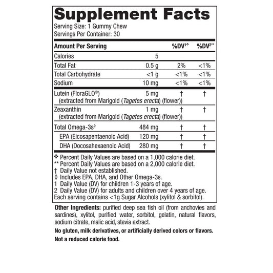 The product packaging showing Nordic Naturals Eye Health Gummies label