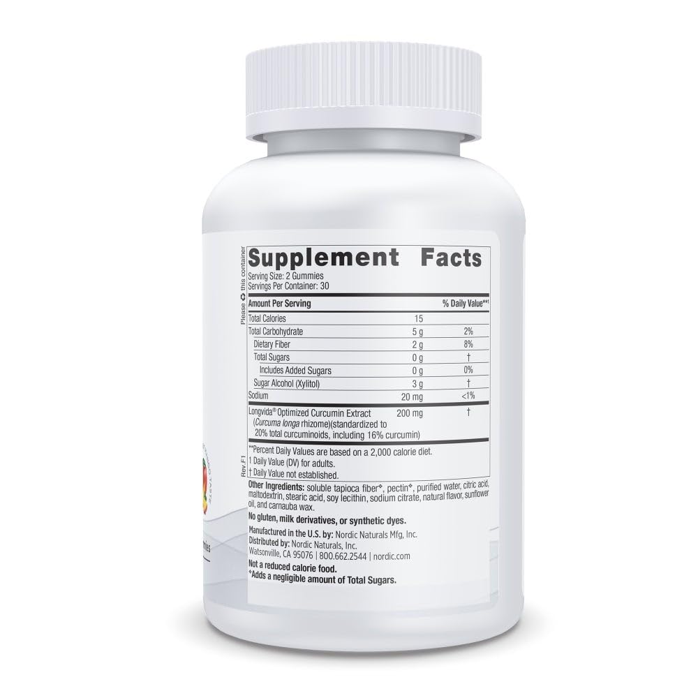 Longvida Optimized Curcumin 200 mg per serving graphic