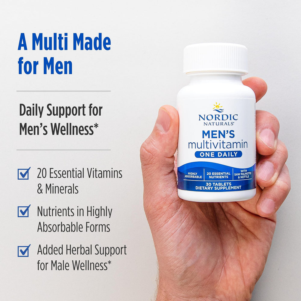 Box packaging showing details for Men’s Multivitamin One Daily