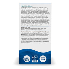 Ingredients and nutrition label for Multi Minerals