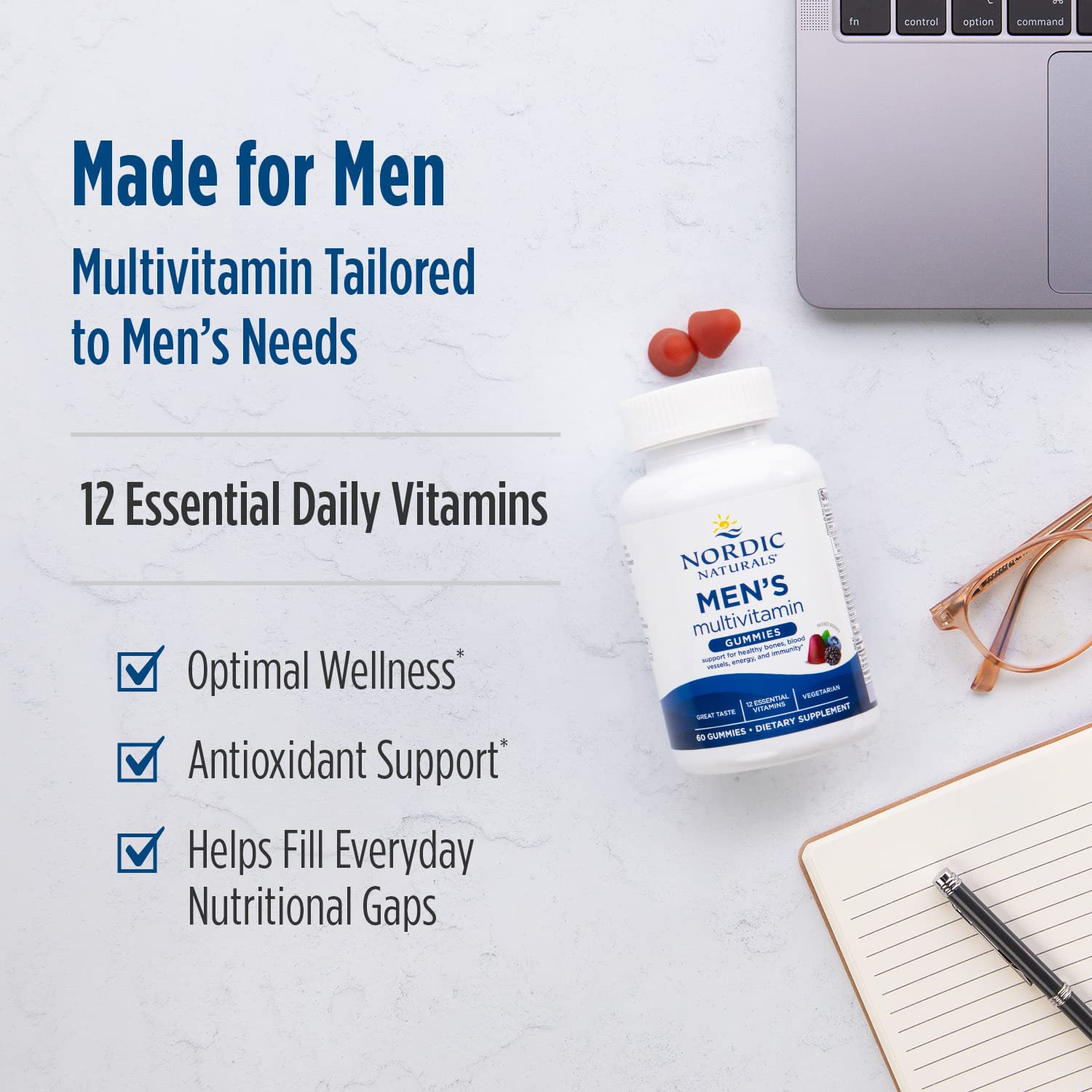 Non-GMO, gluten-free and dairy-free icons for Nordic Naturals product