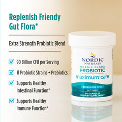 Nordic Naturals Nordic Flora Probiotic Maximum Care vegan formulation label for allergen-conscious users