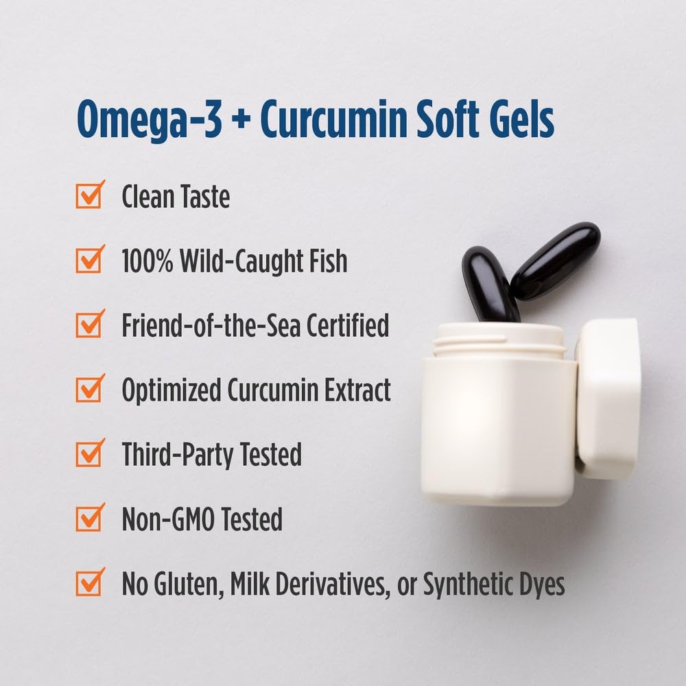 Nordic Naturals Omega Curcumin pills with water glass for routine