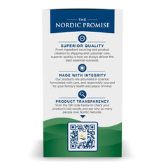 Omega Focus label highlighting Non-GMO and dairy-free attributes.