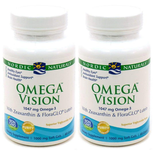 Nordic Naturals Omega Vision Lemon 60 Soft Gels, 2-Pack - Eye Health & Brain Health