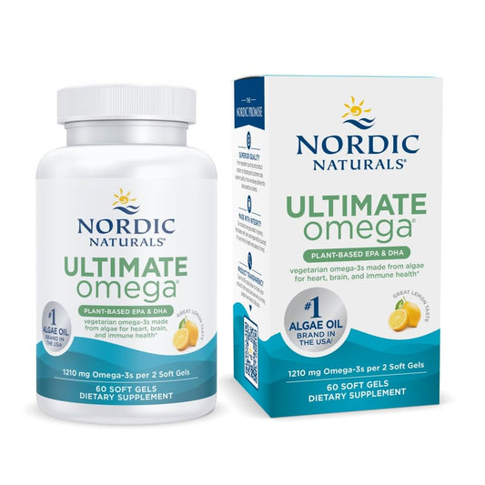 Nordic Naturals Plant-Based Ultimate Omega Lemon 60 vegan soft gels bottle