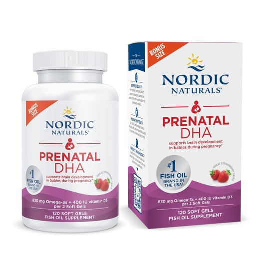 Nordic Naturals Prenatal DHA Strawberry 120 soft gels bottle