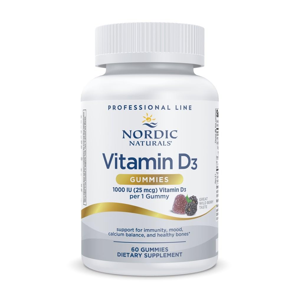 Nordic Naturals Pro Vitamin D3 Gummies Wild Berry bottle and label
