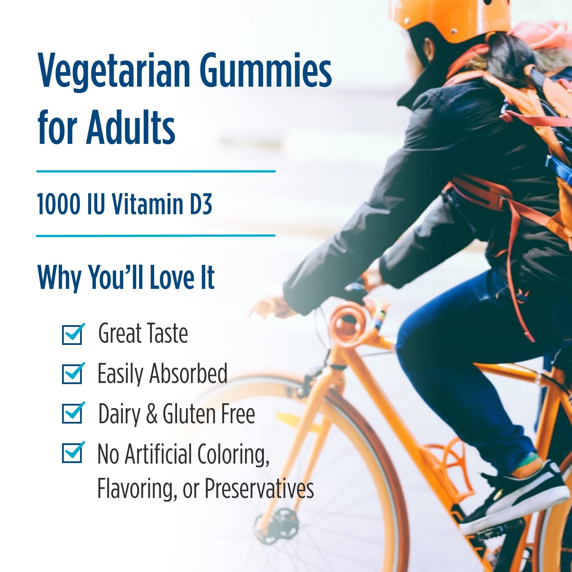 Back of packaging showing dosage: 1000 IU per gummy