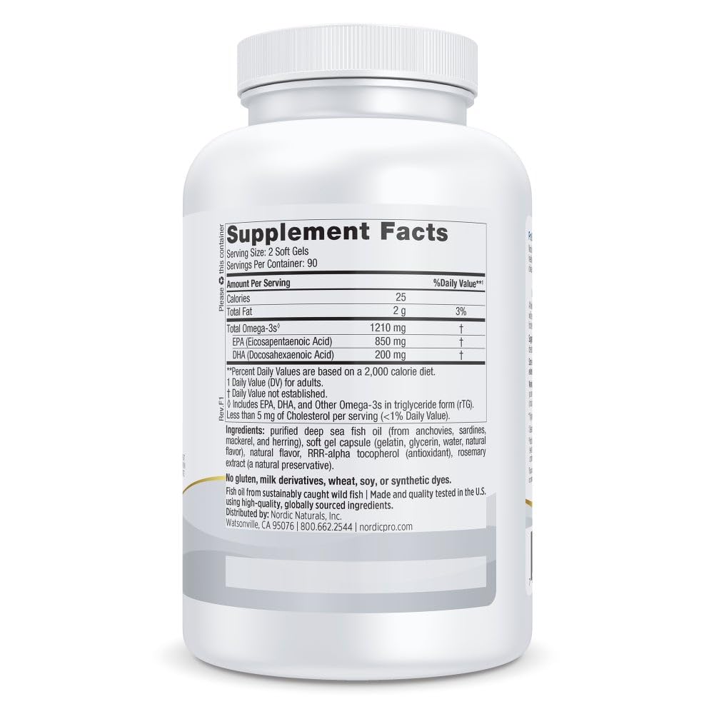 Nordic Naturals ProEPA Lemon capsules, convenient EPA-dominant formula.