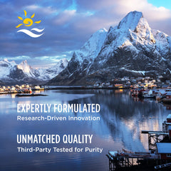 Nordic Naturals Pro Omega 2000-D packaging showcasing non-GMO, gluten-free, dairy-free ingredients.
